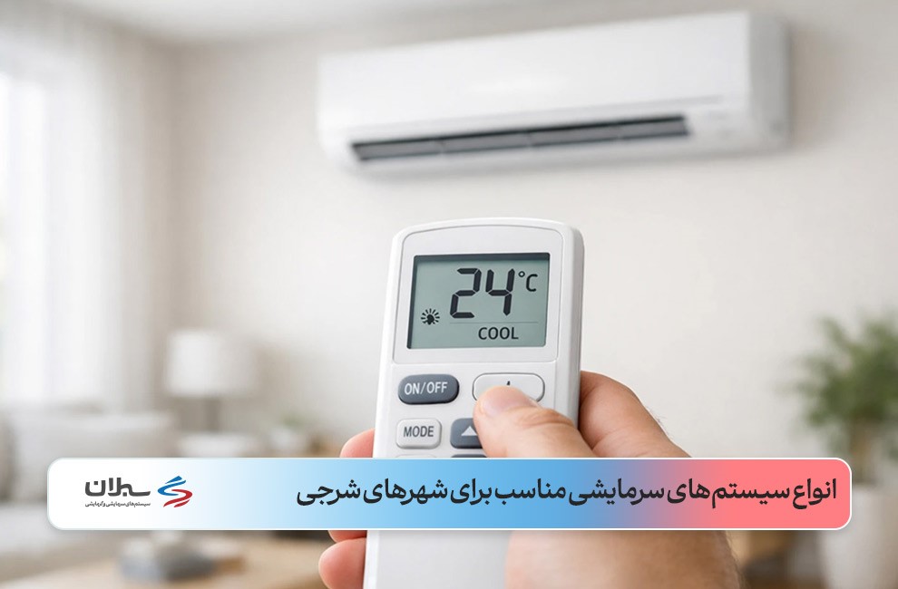 کنترل اسپیلت با دمای ۲۴ درجه سانتی‌گراد در دست کاربر در فضای اتاق مینیمال