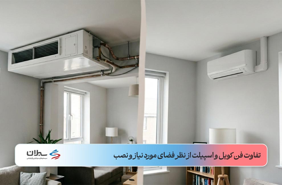 تفاوت فن کویل و اسپلیت در فضای مورد نیاز